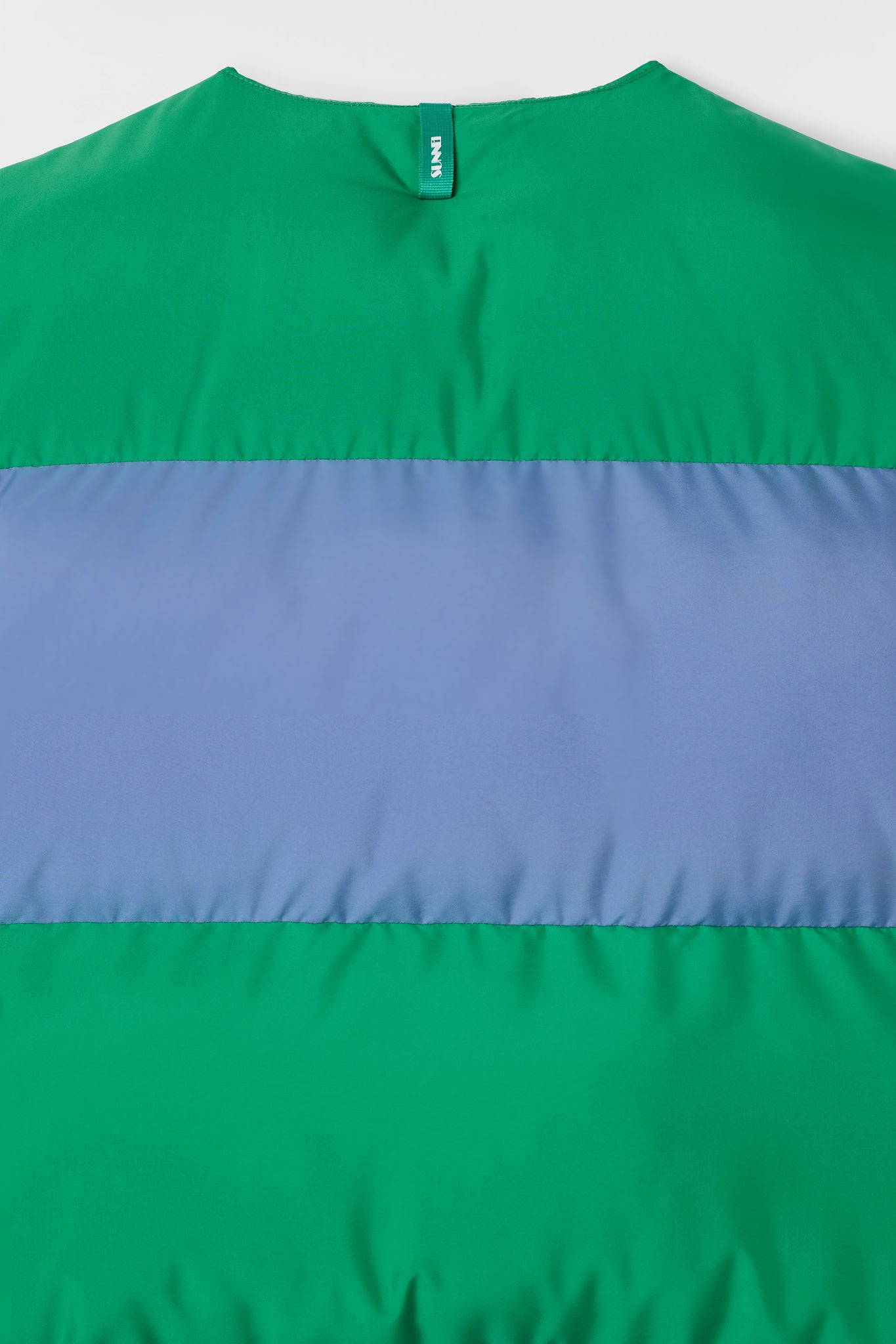 PUFFY GILET / green & wisteria