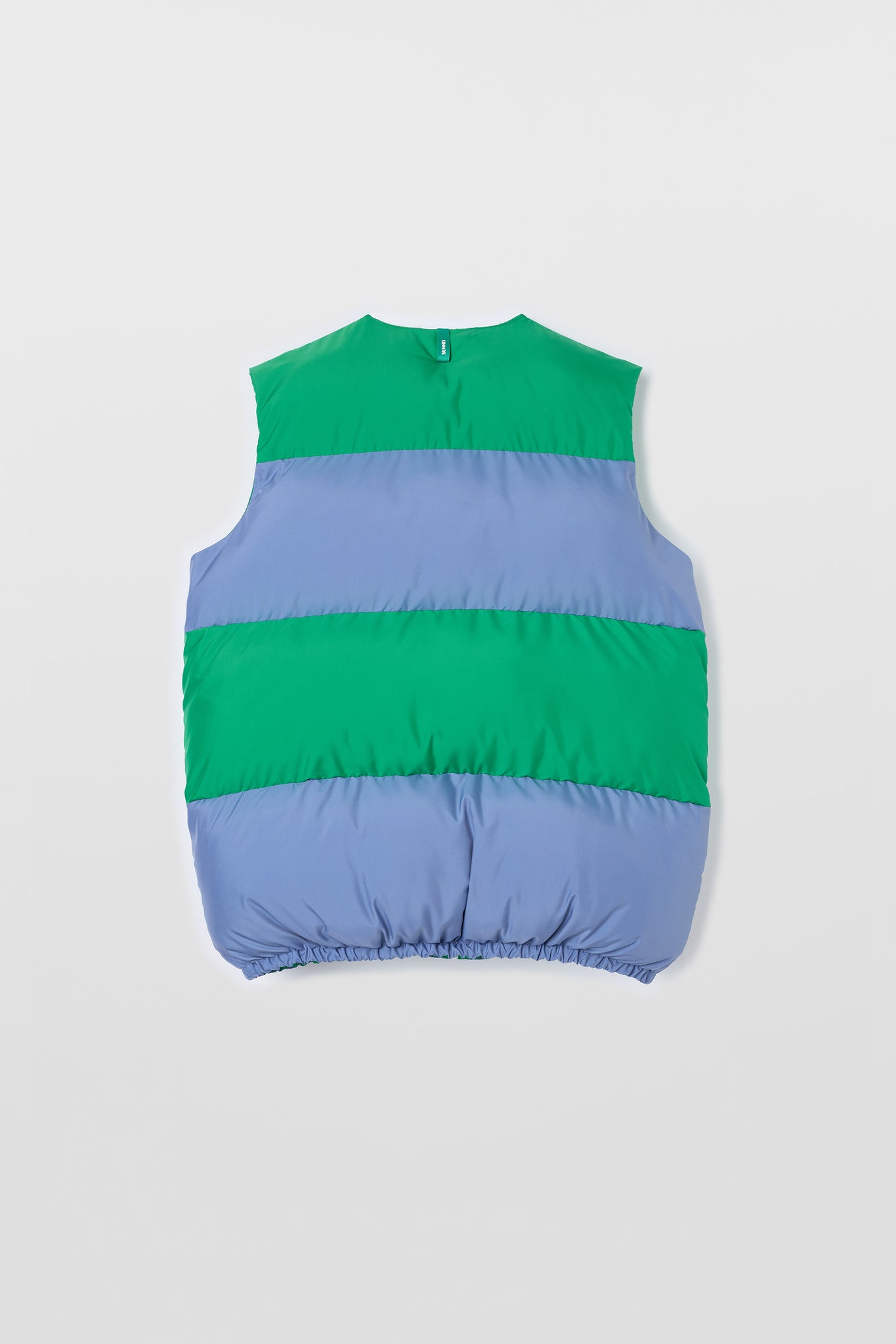 PUFFY GILET / green & wisteria