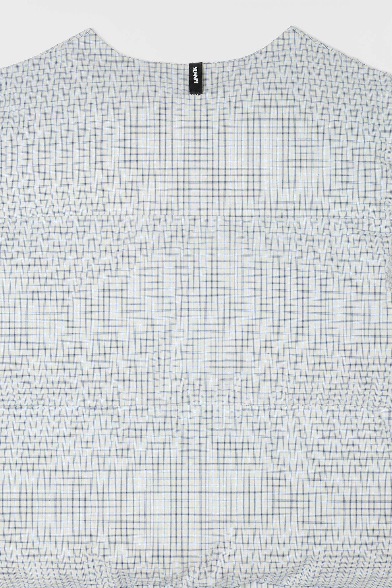 PUFFY GILET / off white & blue check