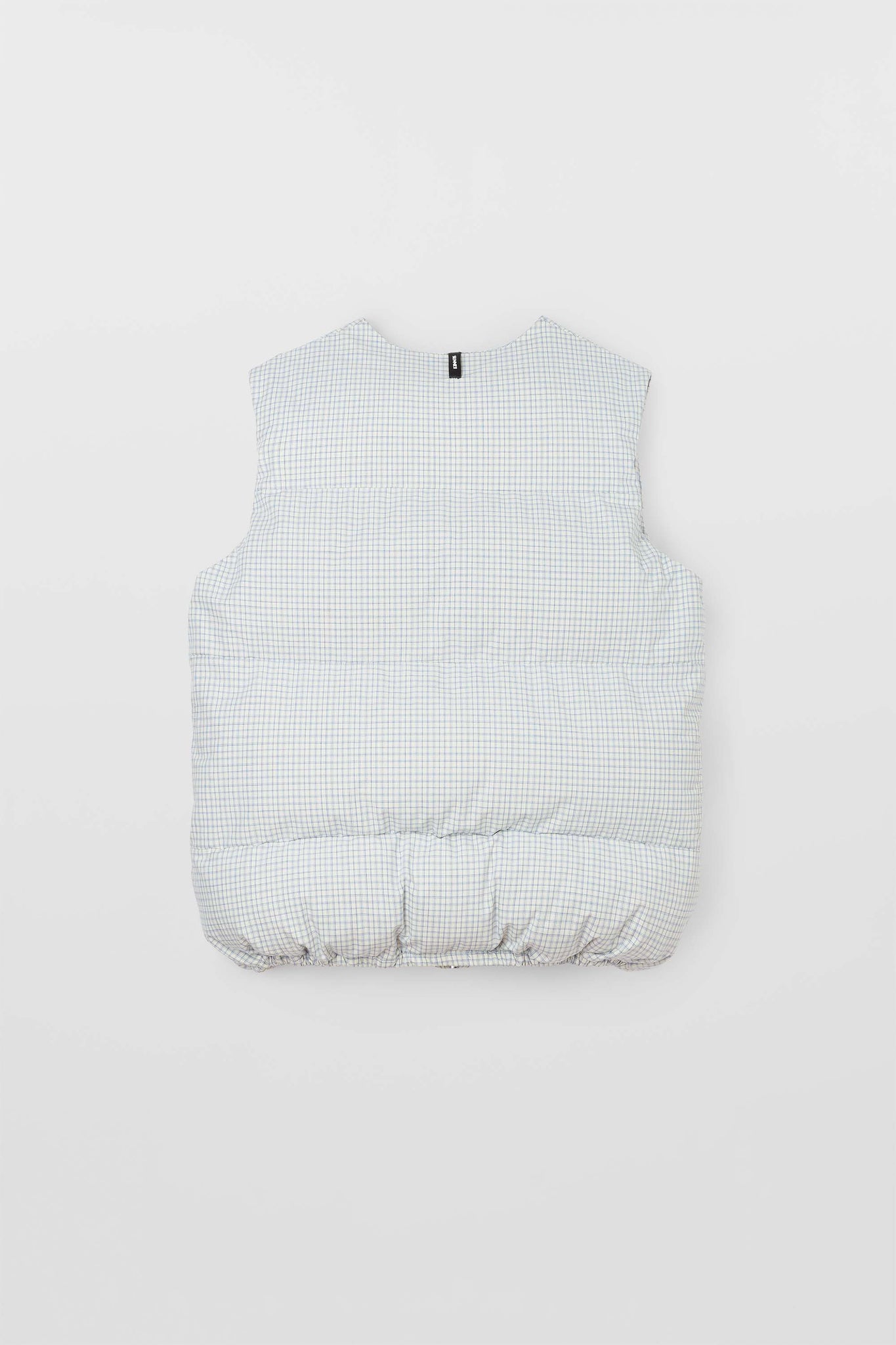 PUFFY GILET / off white & blue check