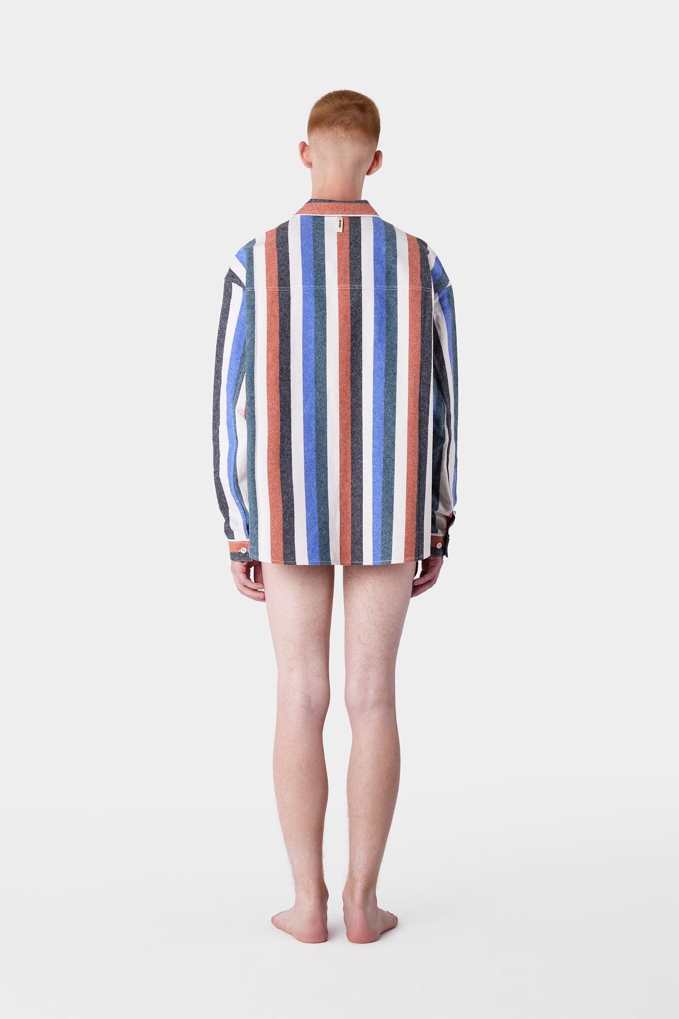 OVER SHIRT W/ POCKETS / flannel / multicolor stripes