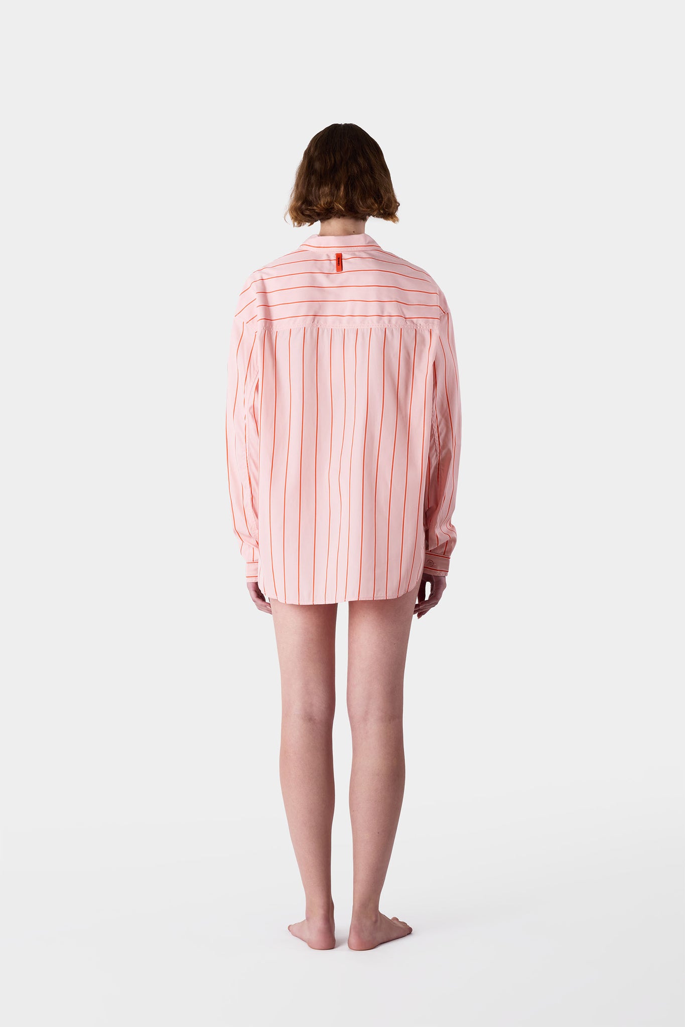 STRIPED OVER SHIRT / pink