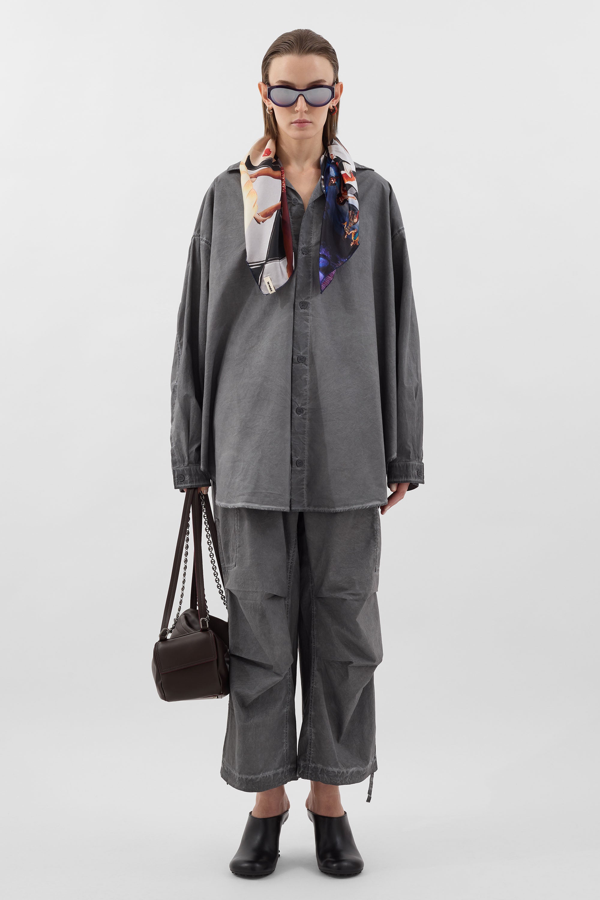 gris 2022aw 新品　trench over shirt  XL gris 2022aw 新品 trench over shirt XL Oversized Heavyweight