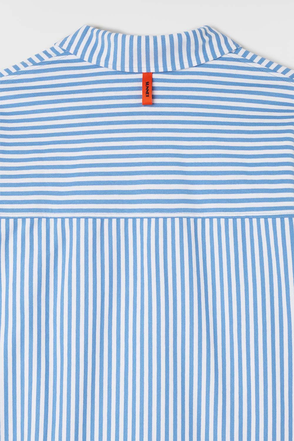 OVER SHIRT / azure & optical white stripes