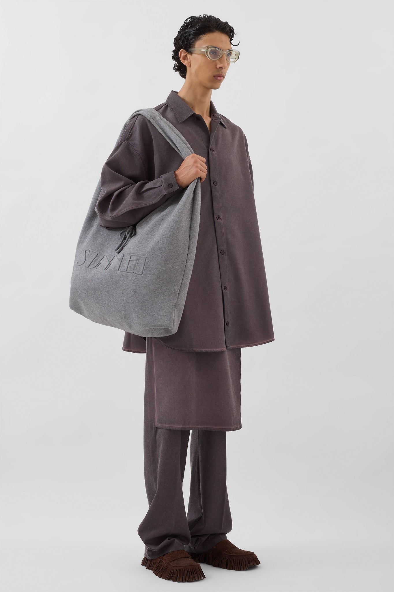 LONG PANTA SKIRT / plum