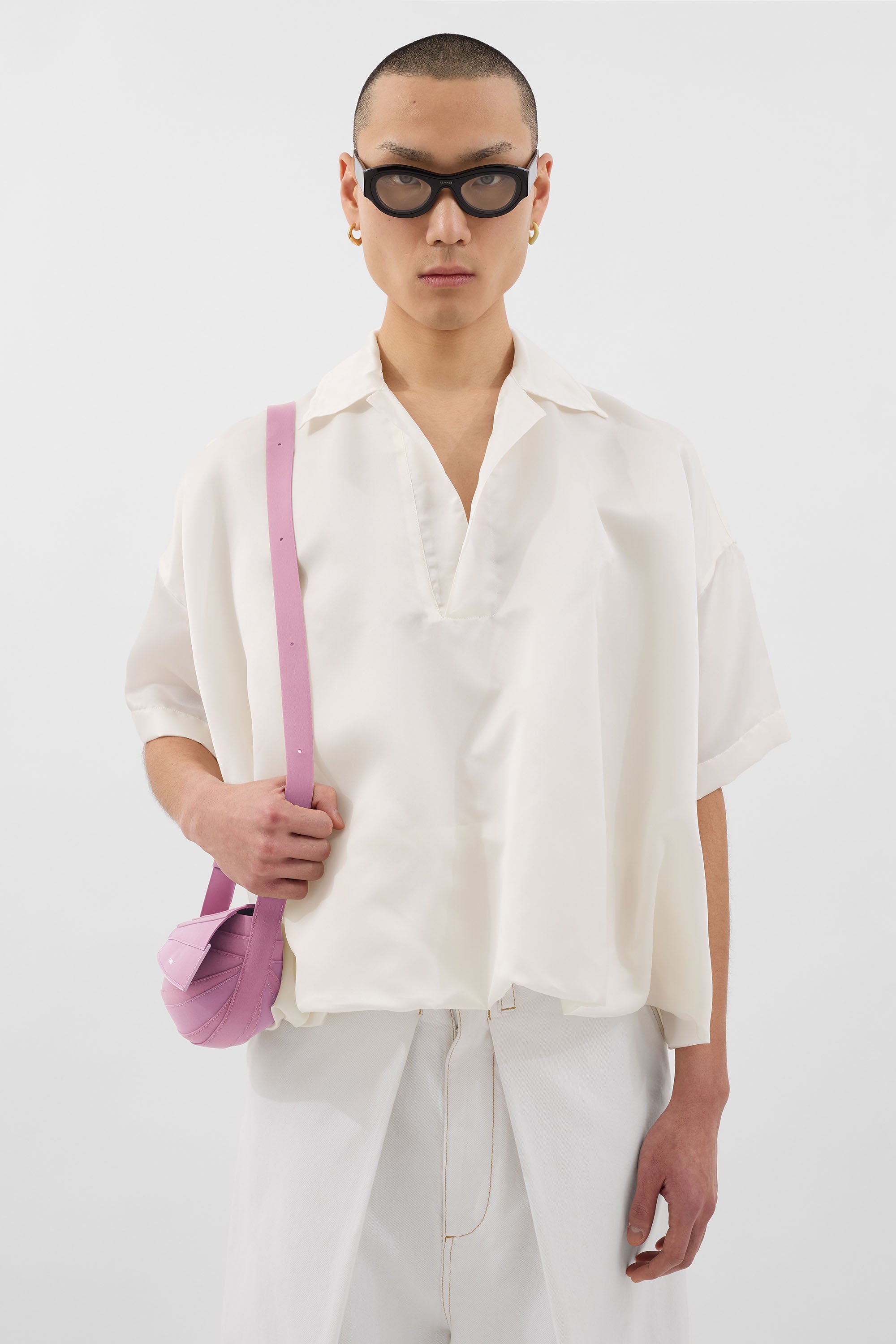 Tシャツ・カットソー SUNNEI Woman Polo Shirt White RTWXTOP017 0117 PUFFY POLO / white / silk – SUNNEI