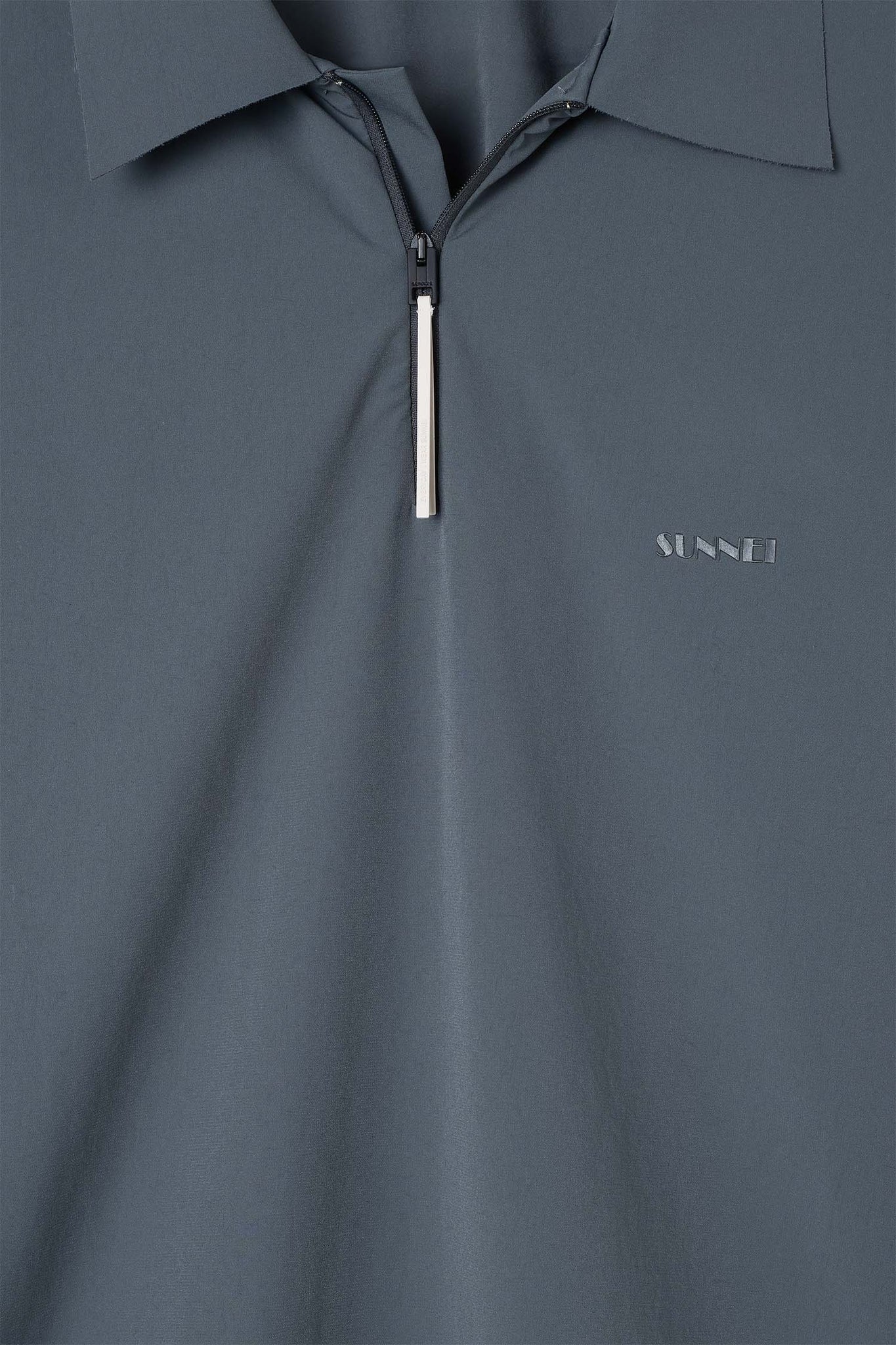 LONGSLEEVE POLO W ZIP / grey