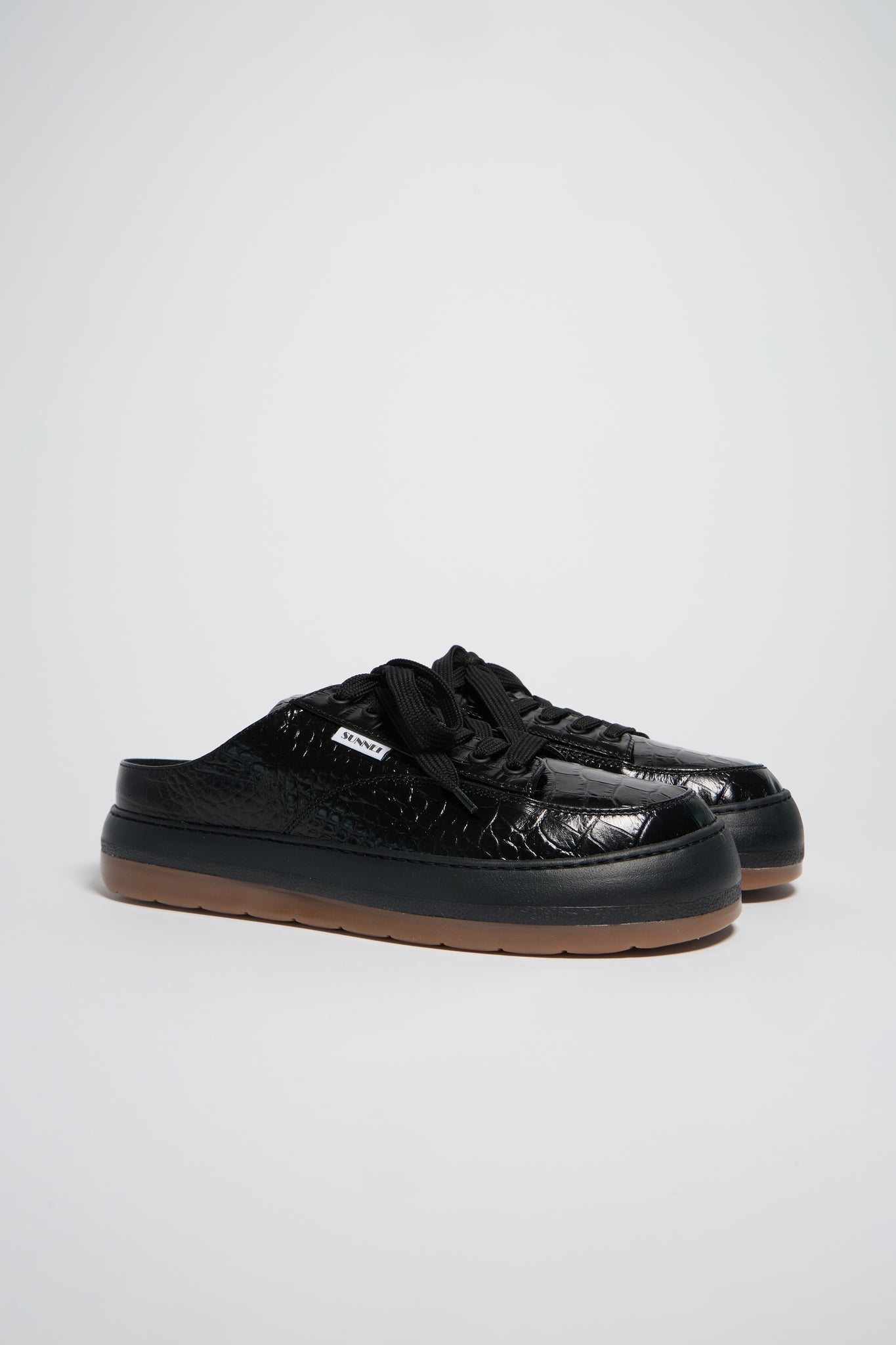 DREAMY SABOT / leather / black croco
