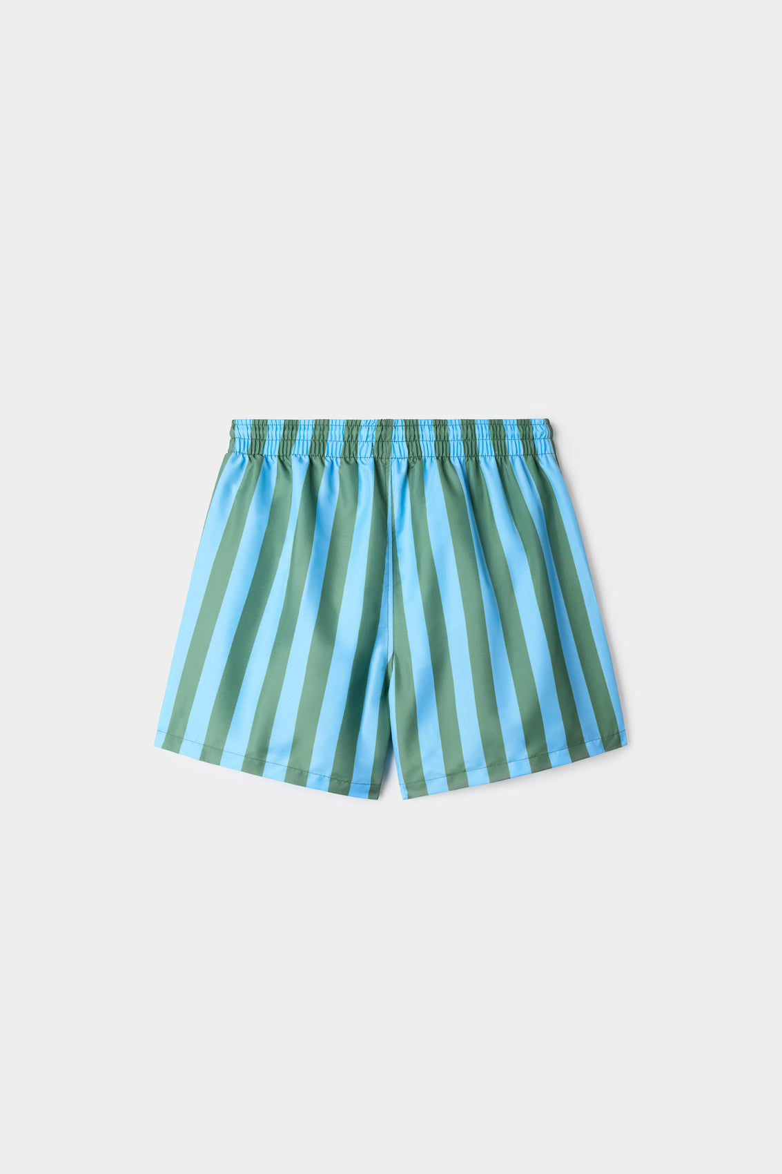 SWIM SHORTS / azure & military green stripes