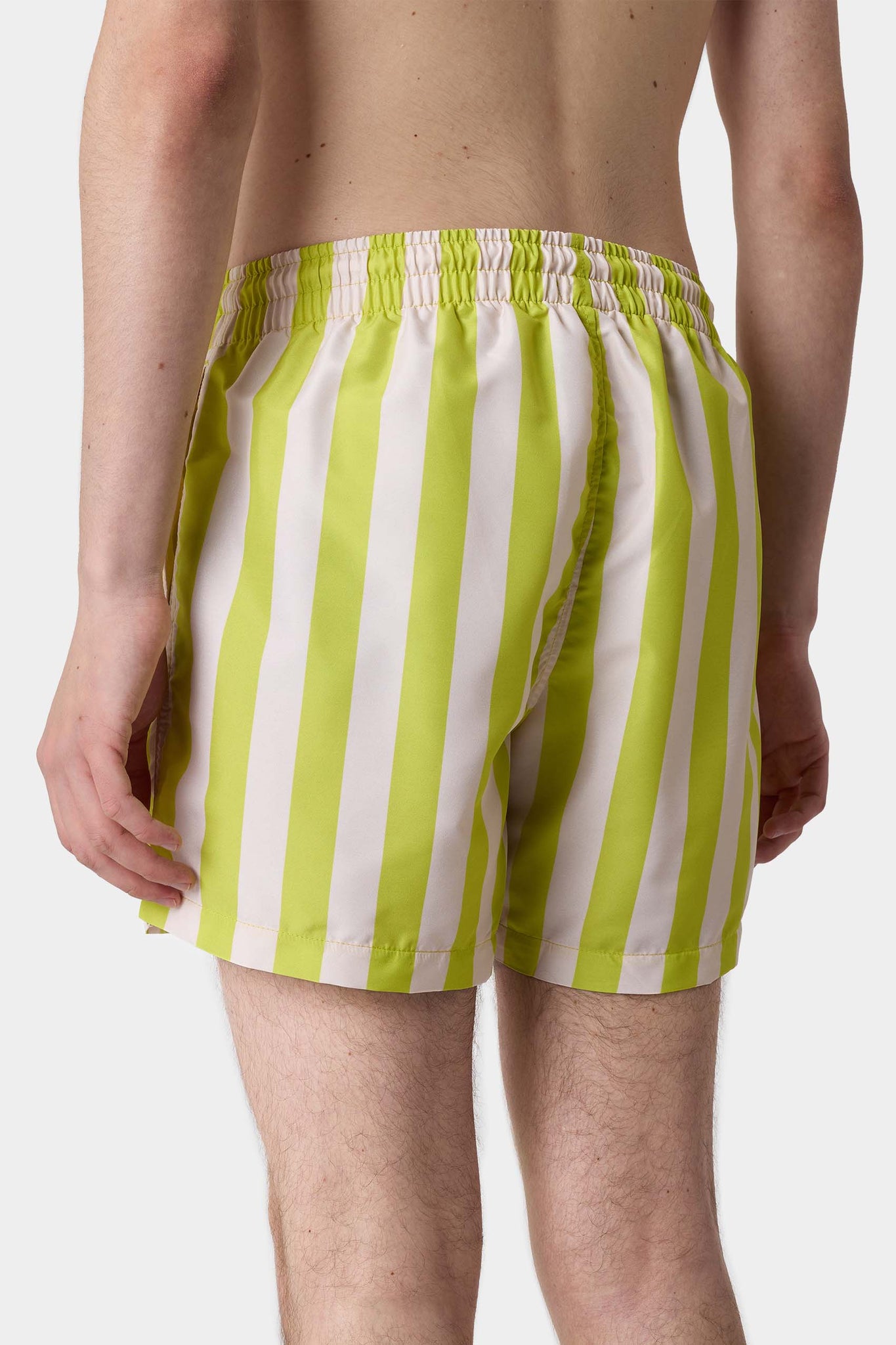 SWIM SHORTS / beige & yellow stripes