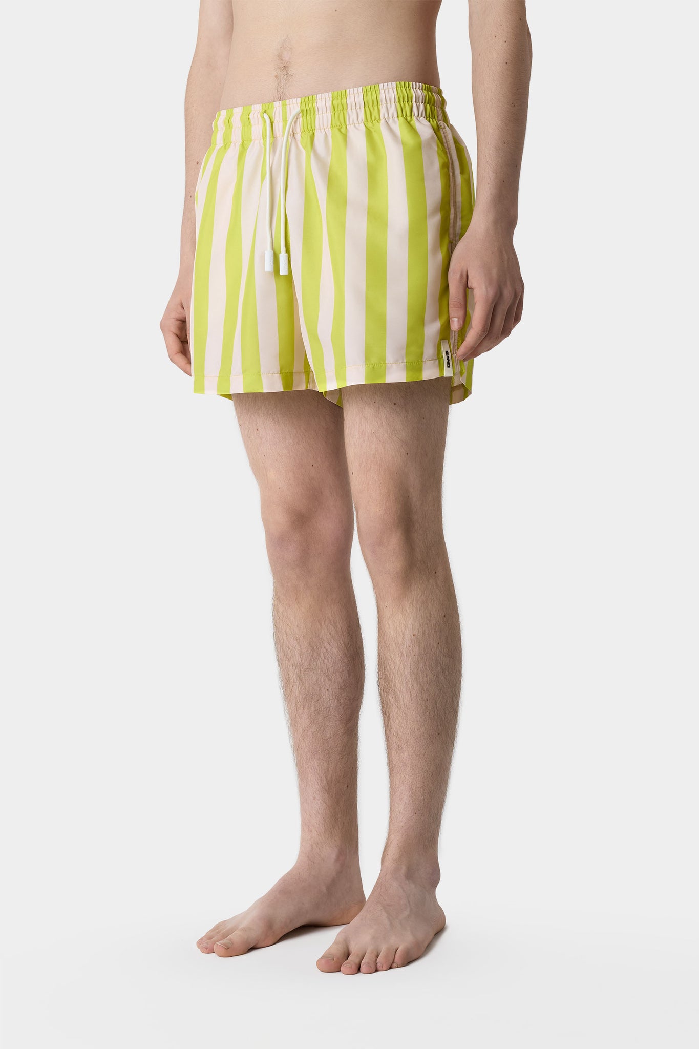 SWIM SHORTS / beige & yellow stripes
