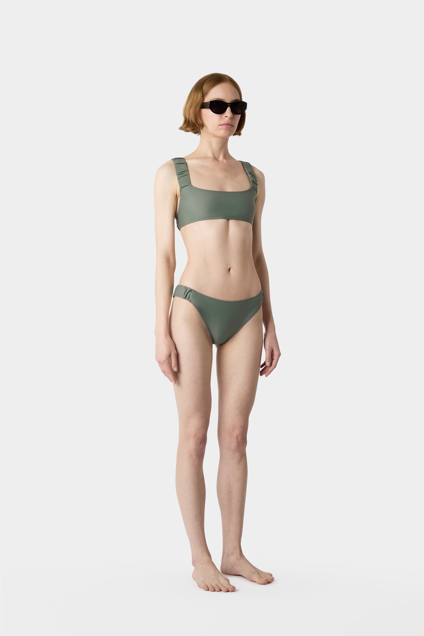 RUCHED BIKINI / sage green
