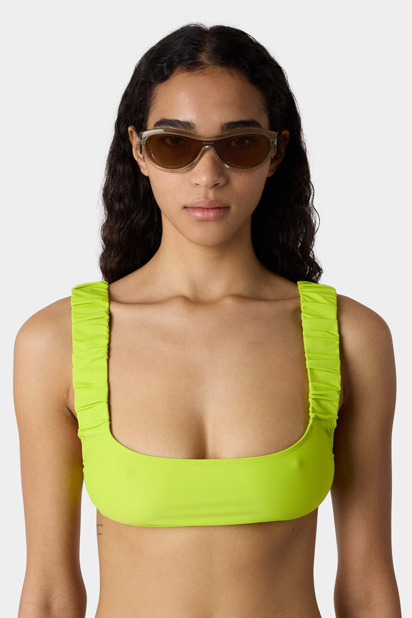 RUCHED BIKINI / acid green