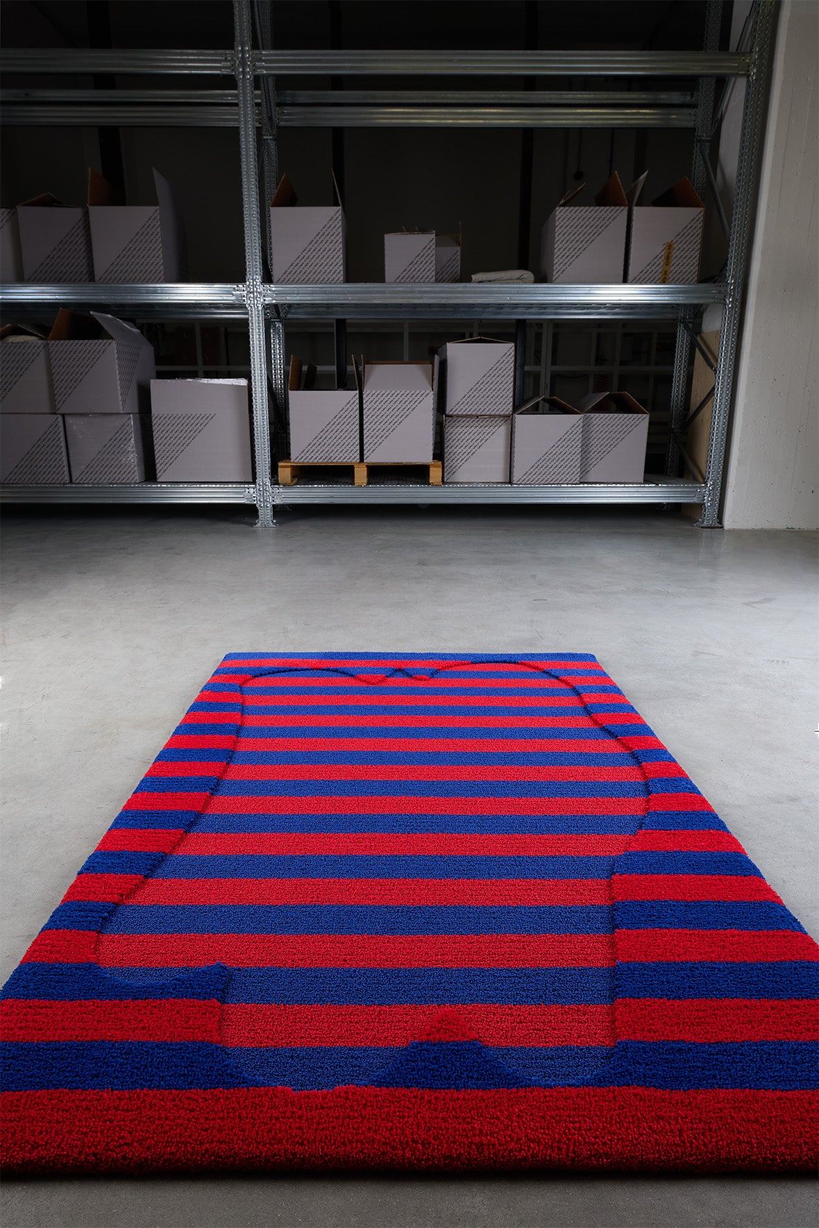 TARTAGONNA RUG / red & blue stripes