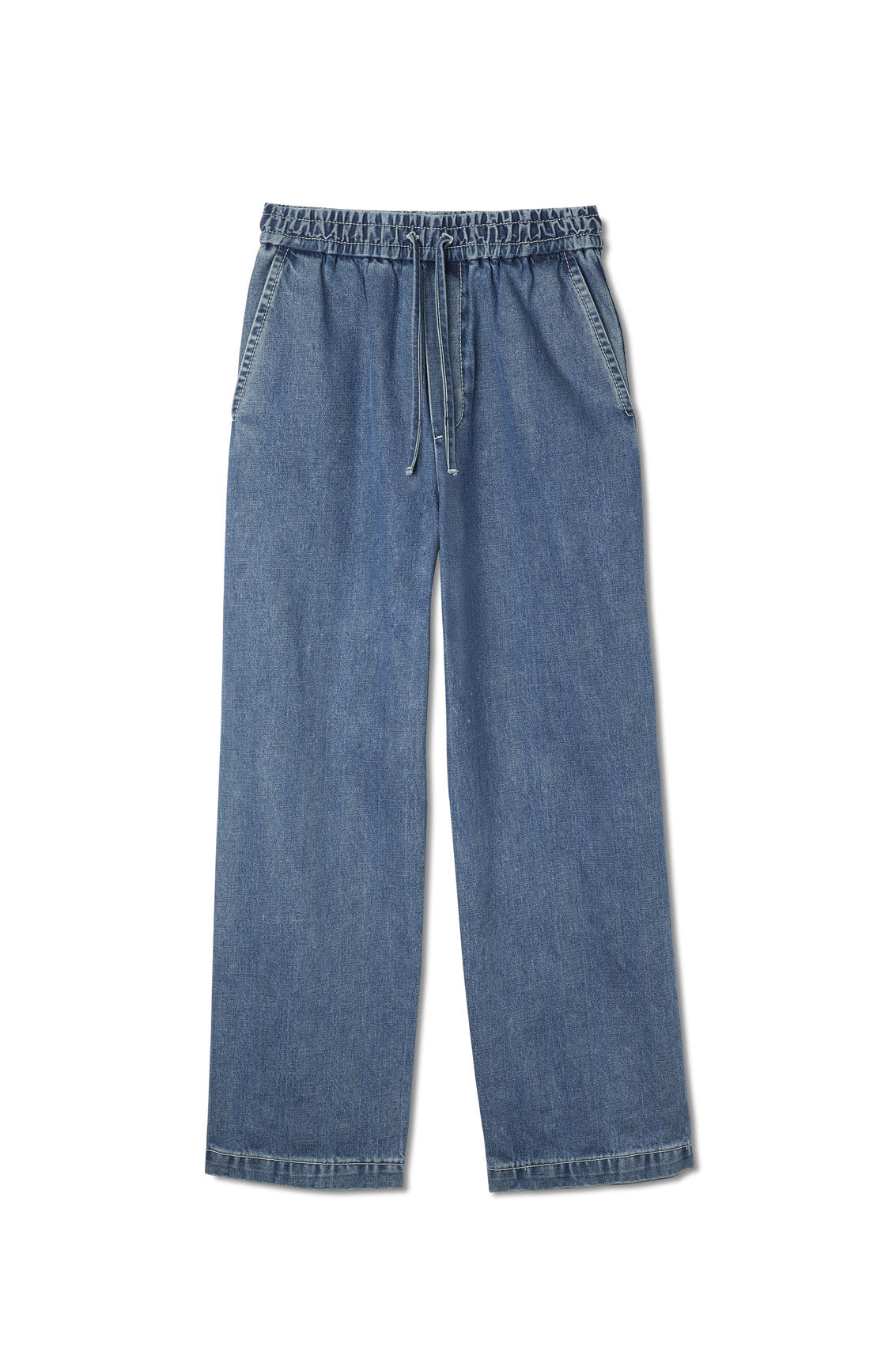 ELASTIC PANTS / washed denim