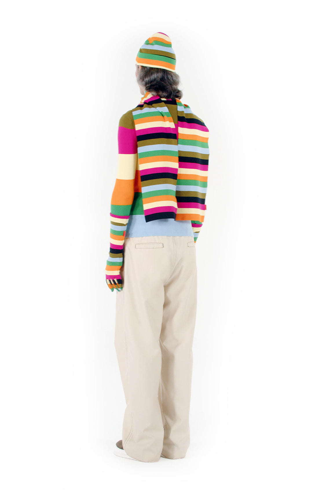 LONGSLEEVE KNIT T-SHIRT / multicolor stripes