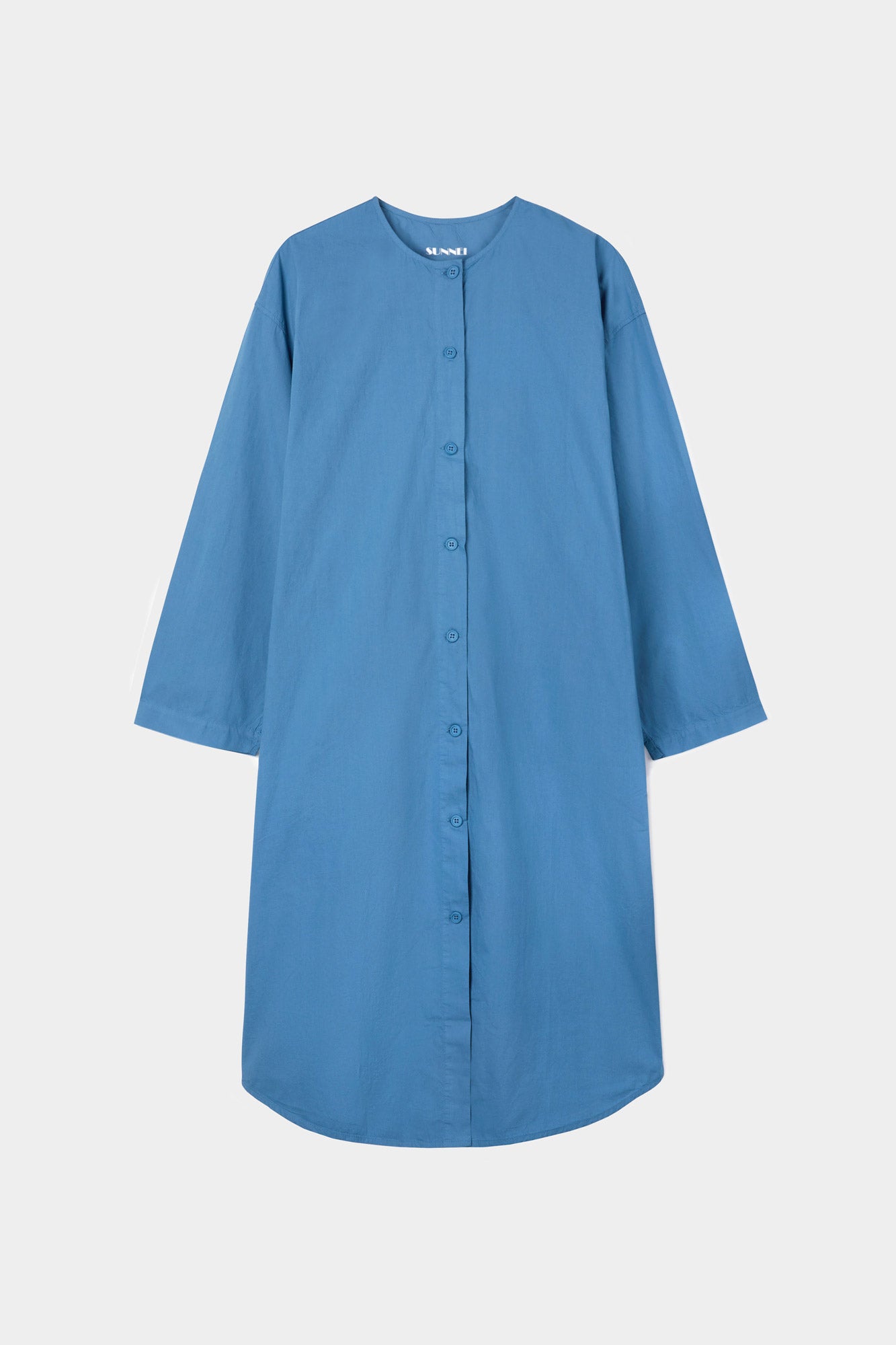 COTTON SHIRT DRESS / light blue