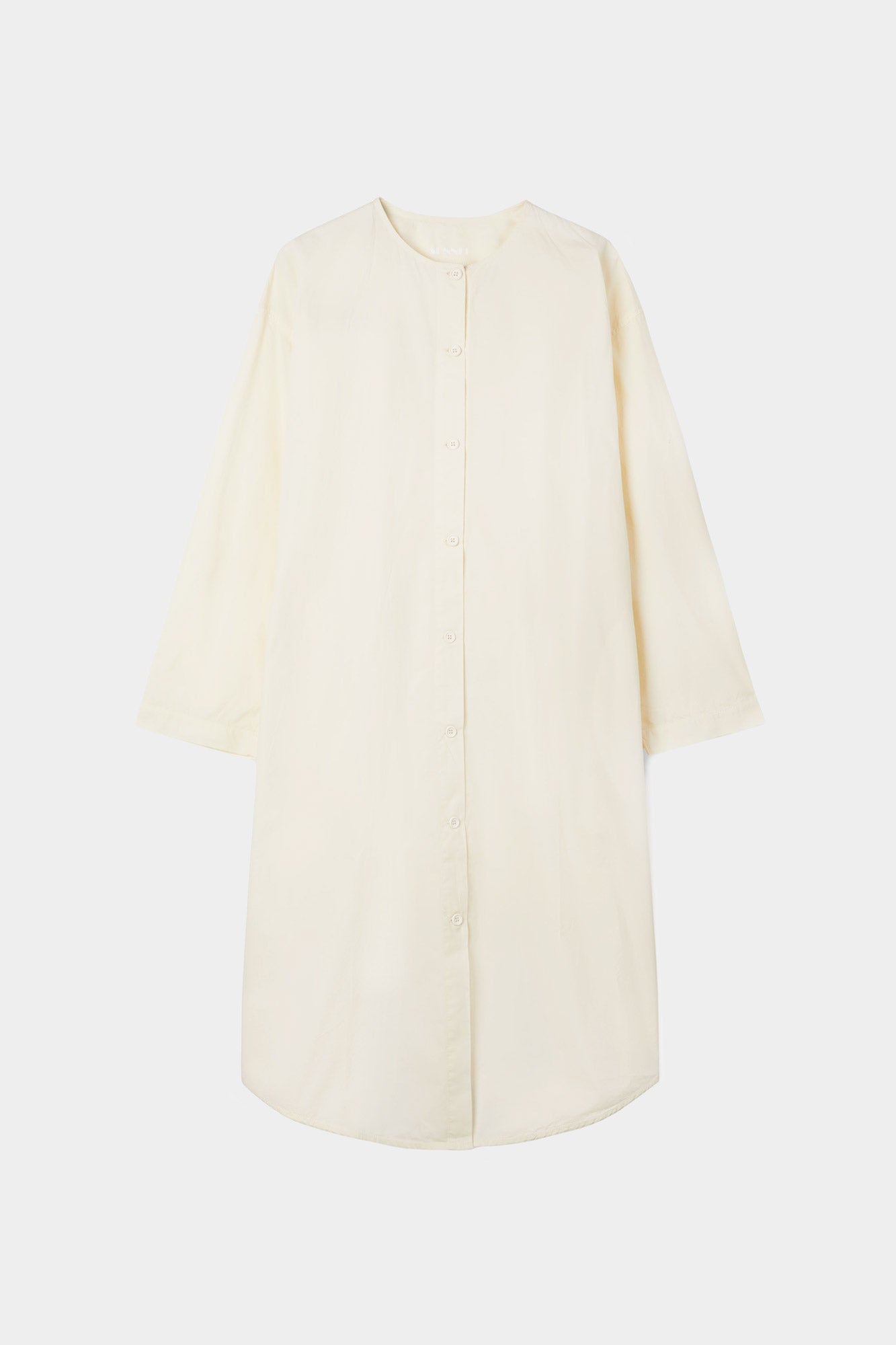 COTTON SHIRT DRESS / cream