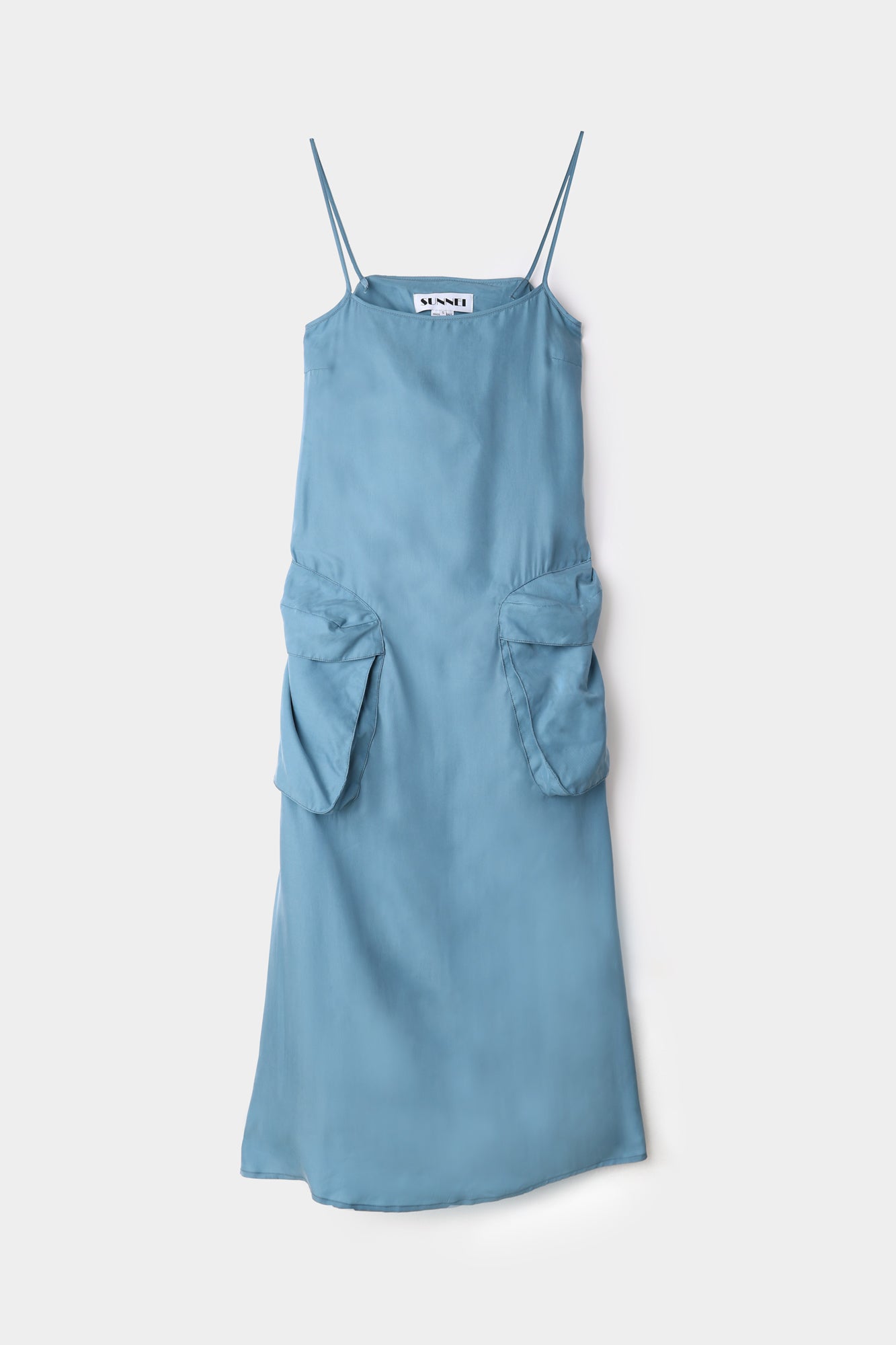 STRAP DRESS / slate blue