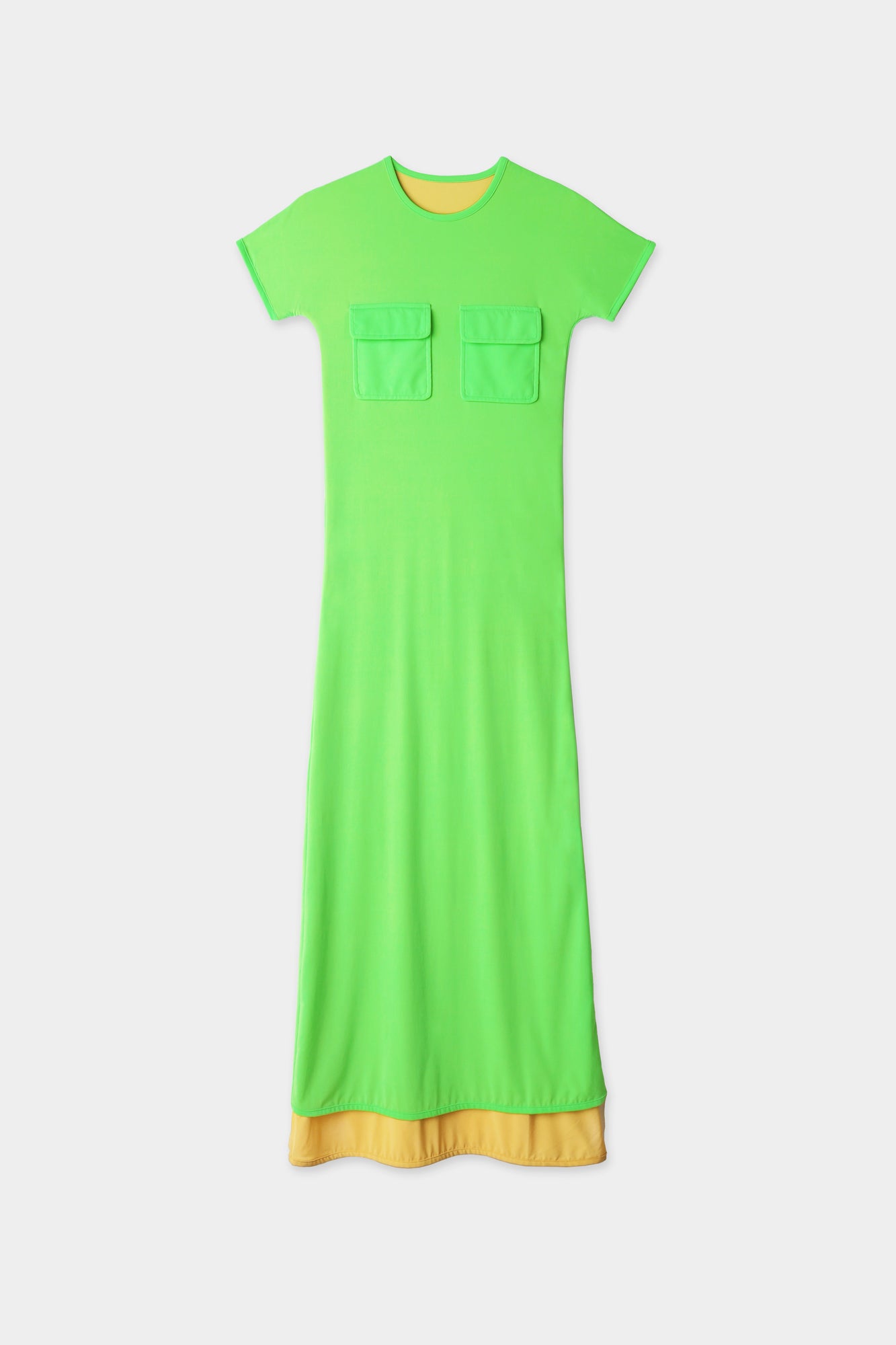 POCKETS DRESS / fluo green