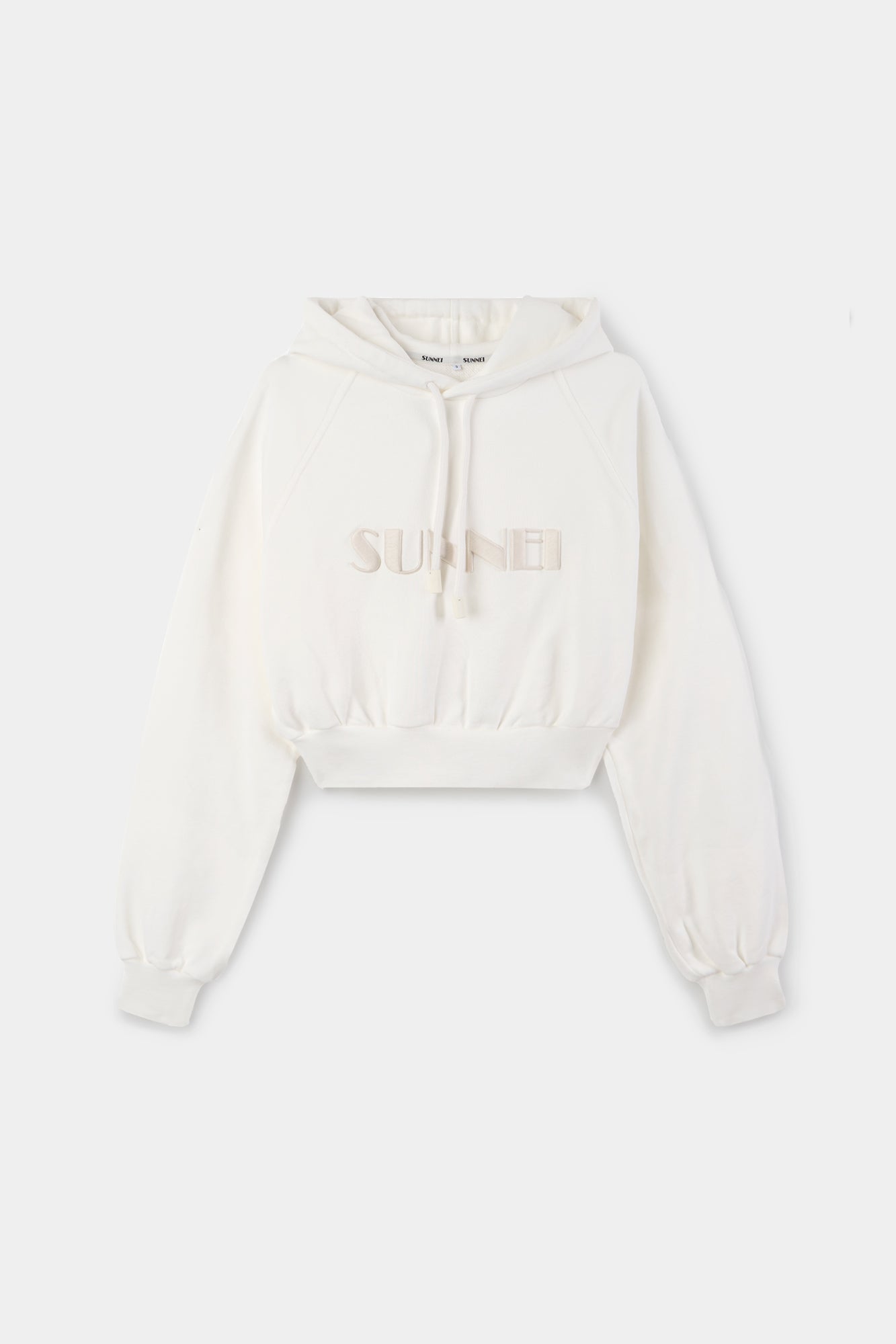 EMBROIDERED CROPPED HOODIE / dust