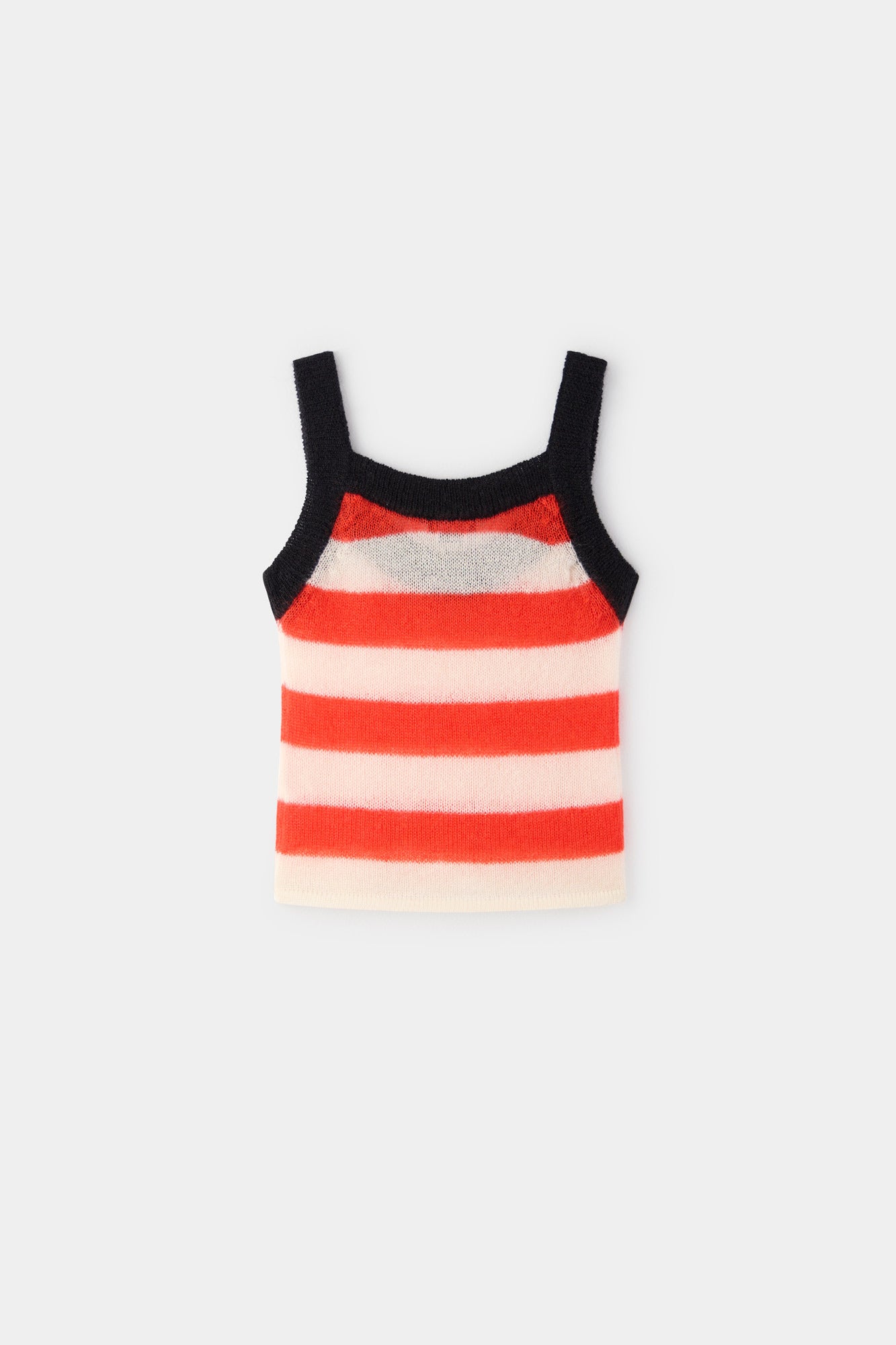KNIT TANK TOP / cream & bright red