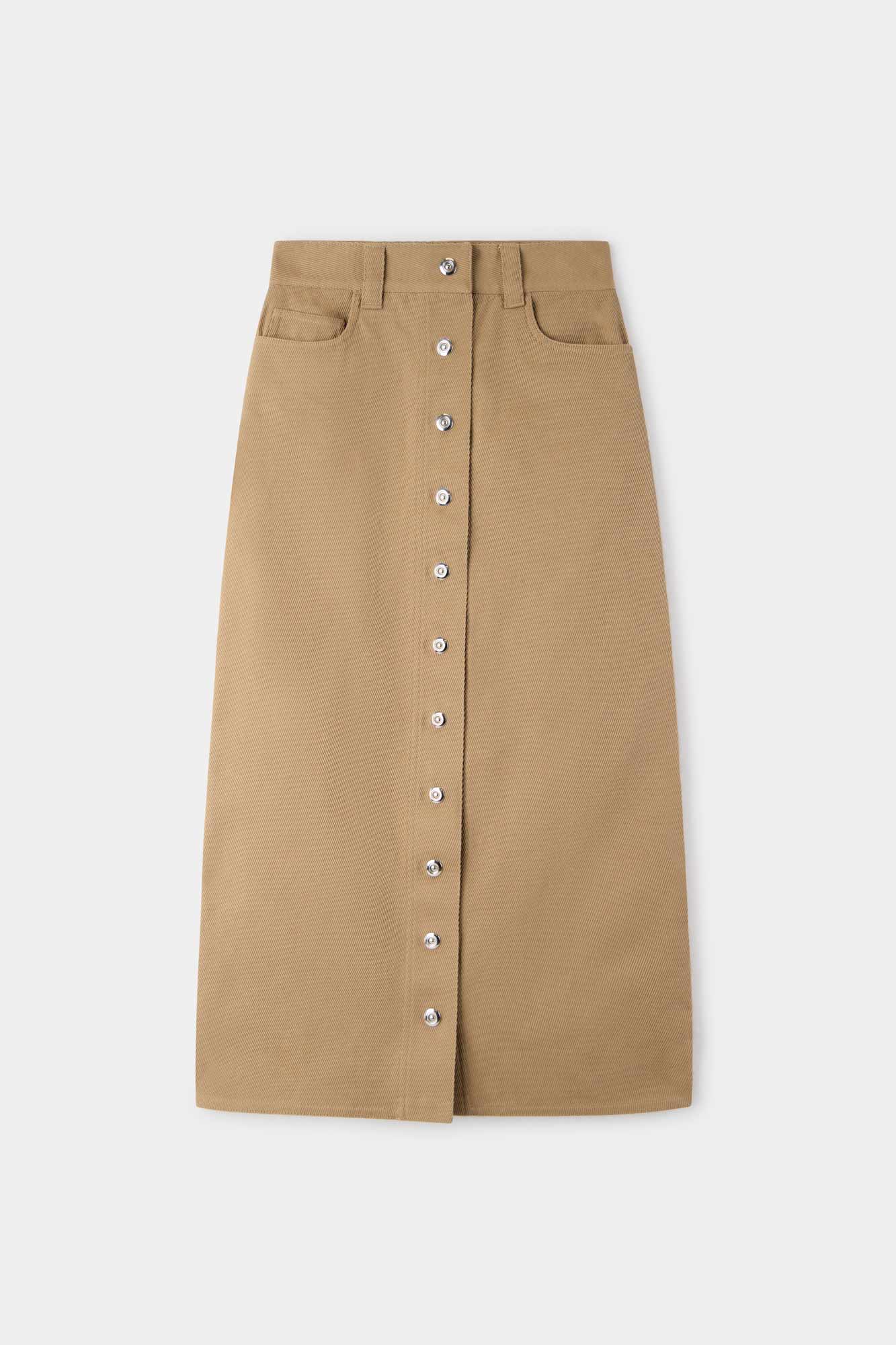 BUTTONS SKIRT / beige