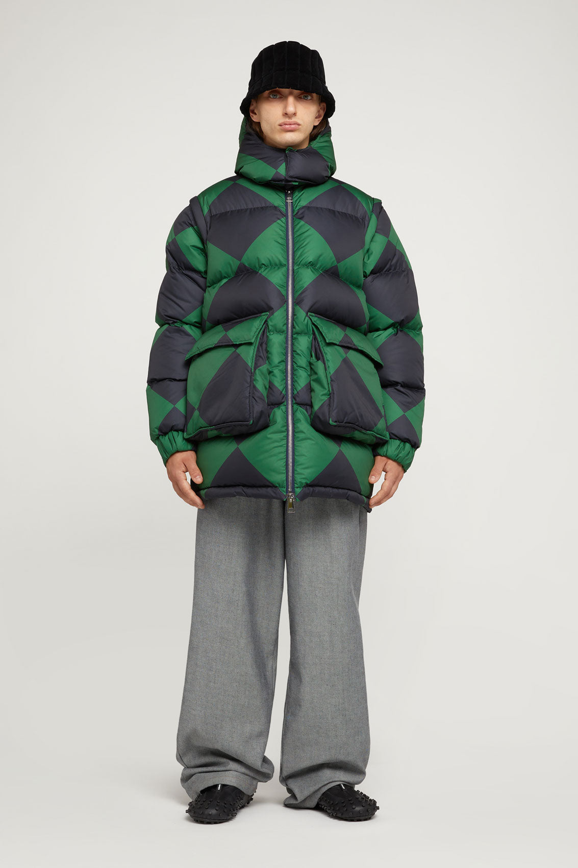BLUE & GREEN PUFFY JACKET
