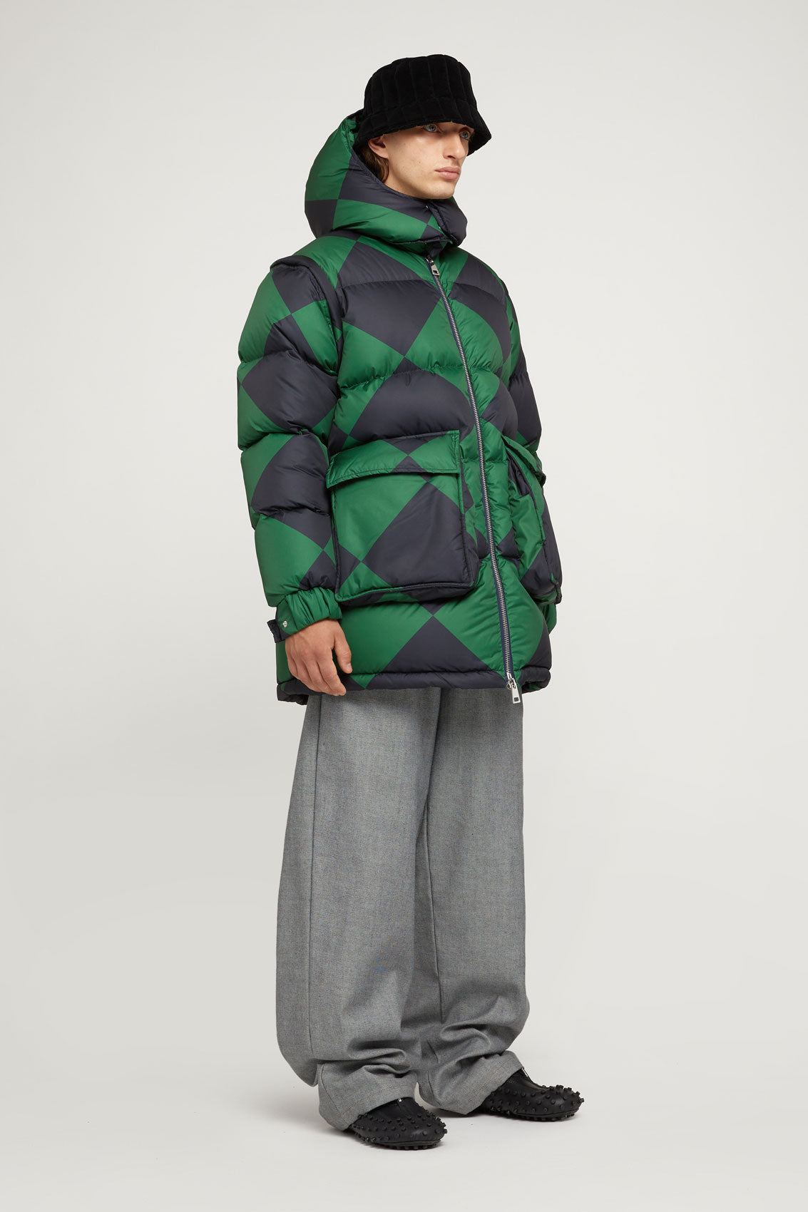 BLUE & GREEN PUFFY JACKET