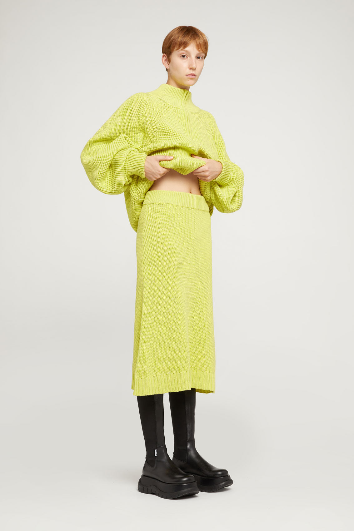 ACID GREEN KNIT SKIRT