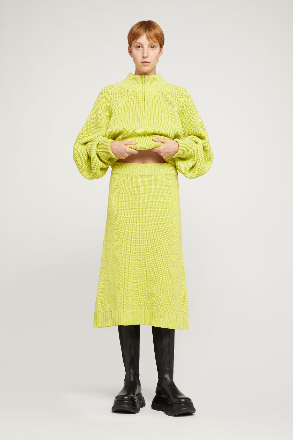 ACID GREEN KNIT SKIRT