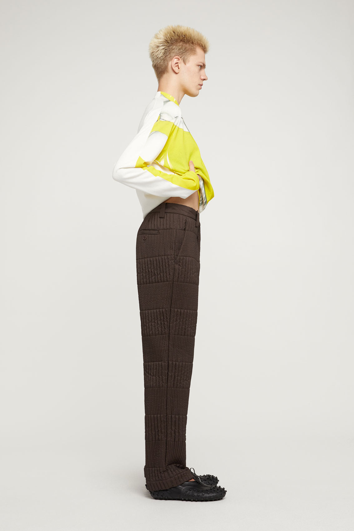 DARK BROWN QUILTED PANTS