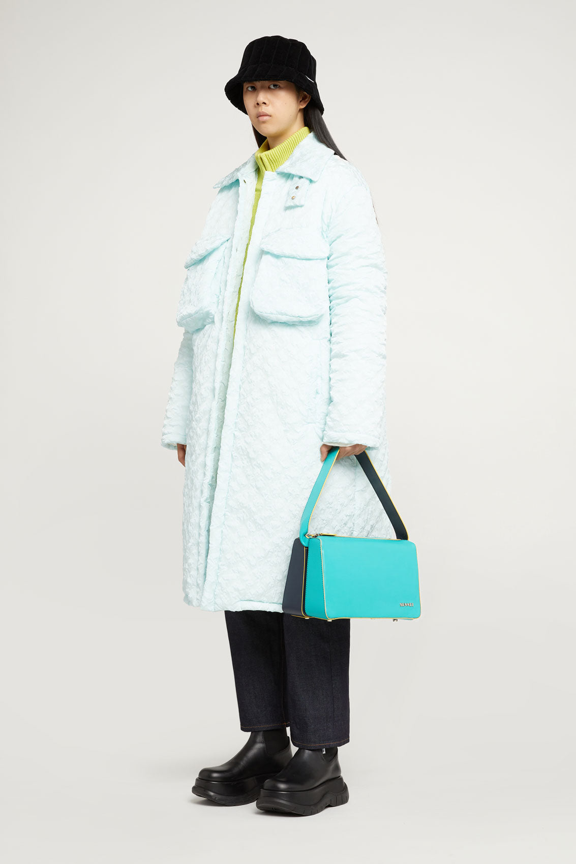 LIGHT BLUE TRENCH COAT