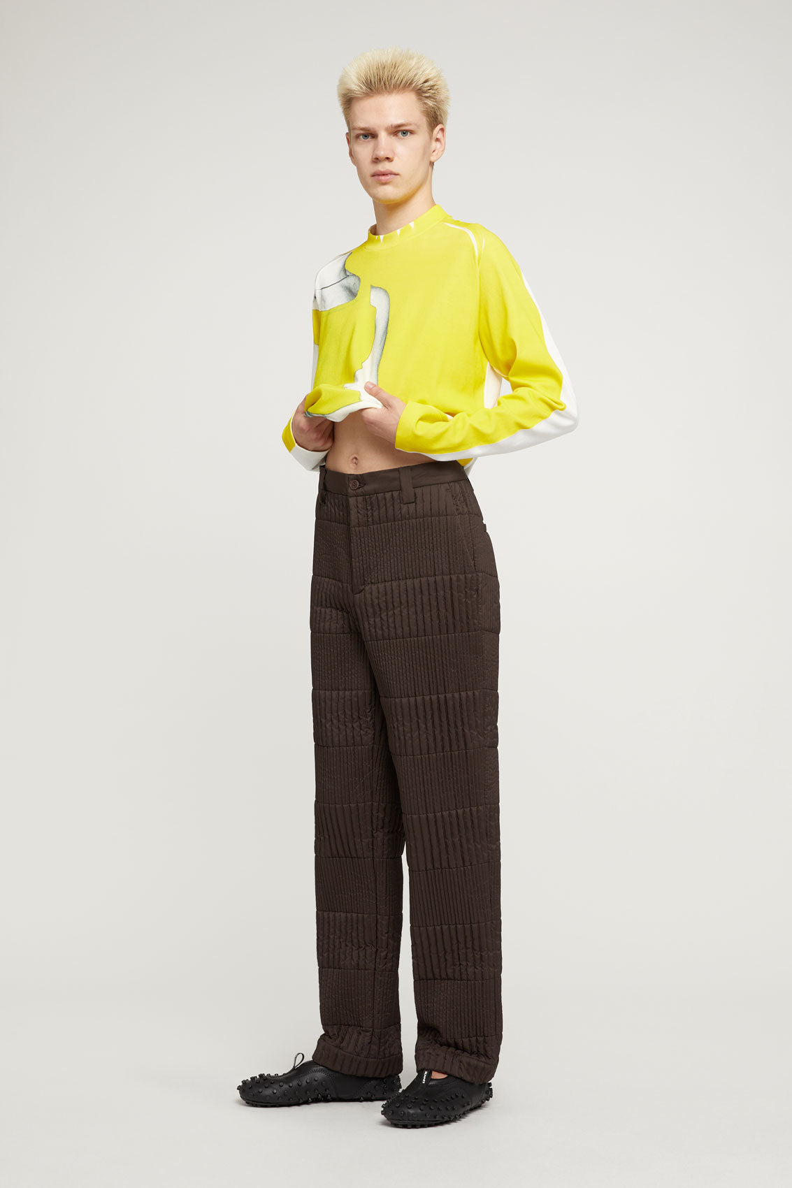 DARK BROWN QUILTED PANTS