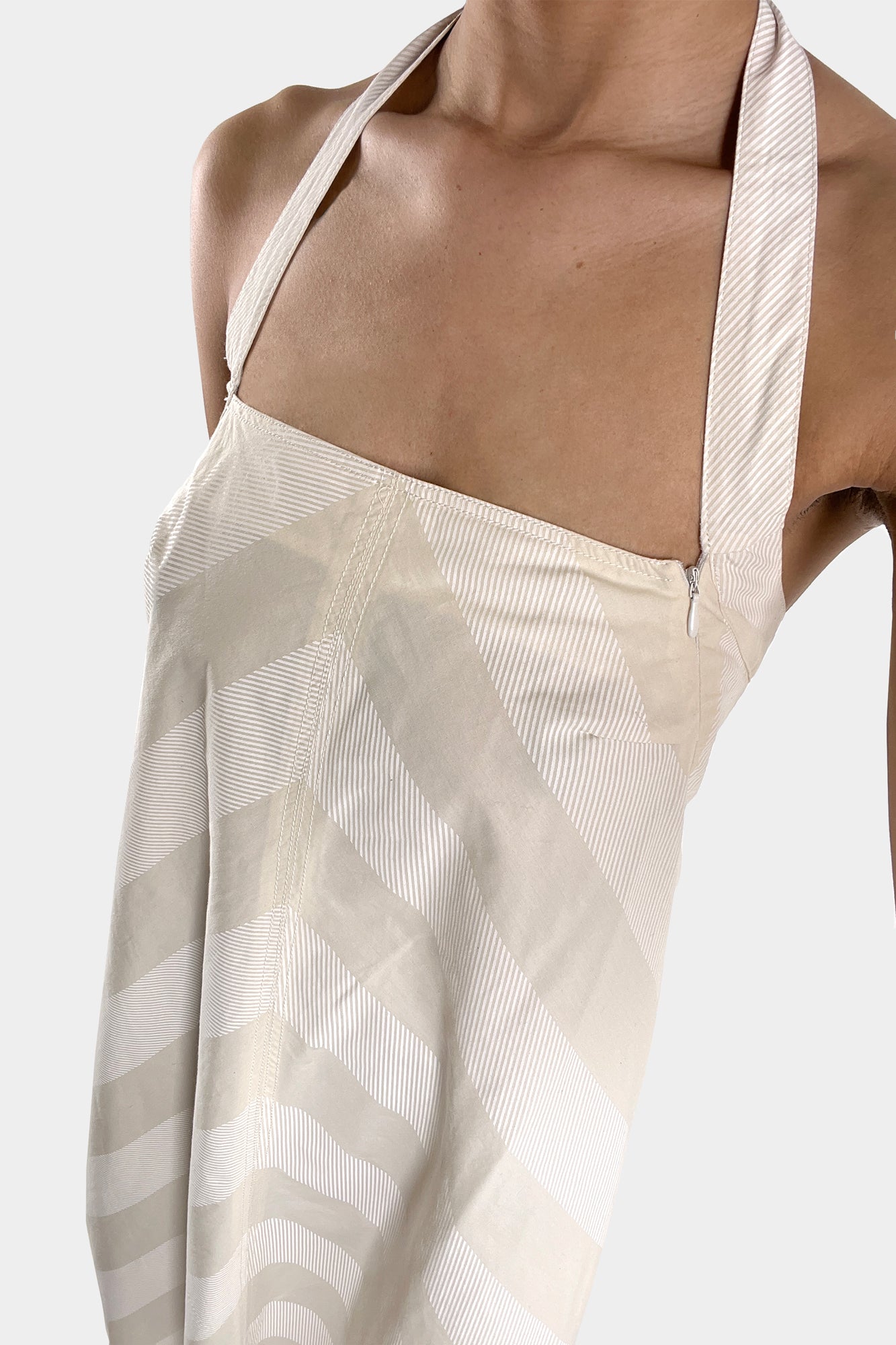 SHORT DRESS / white stripes