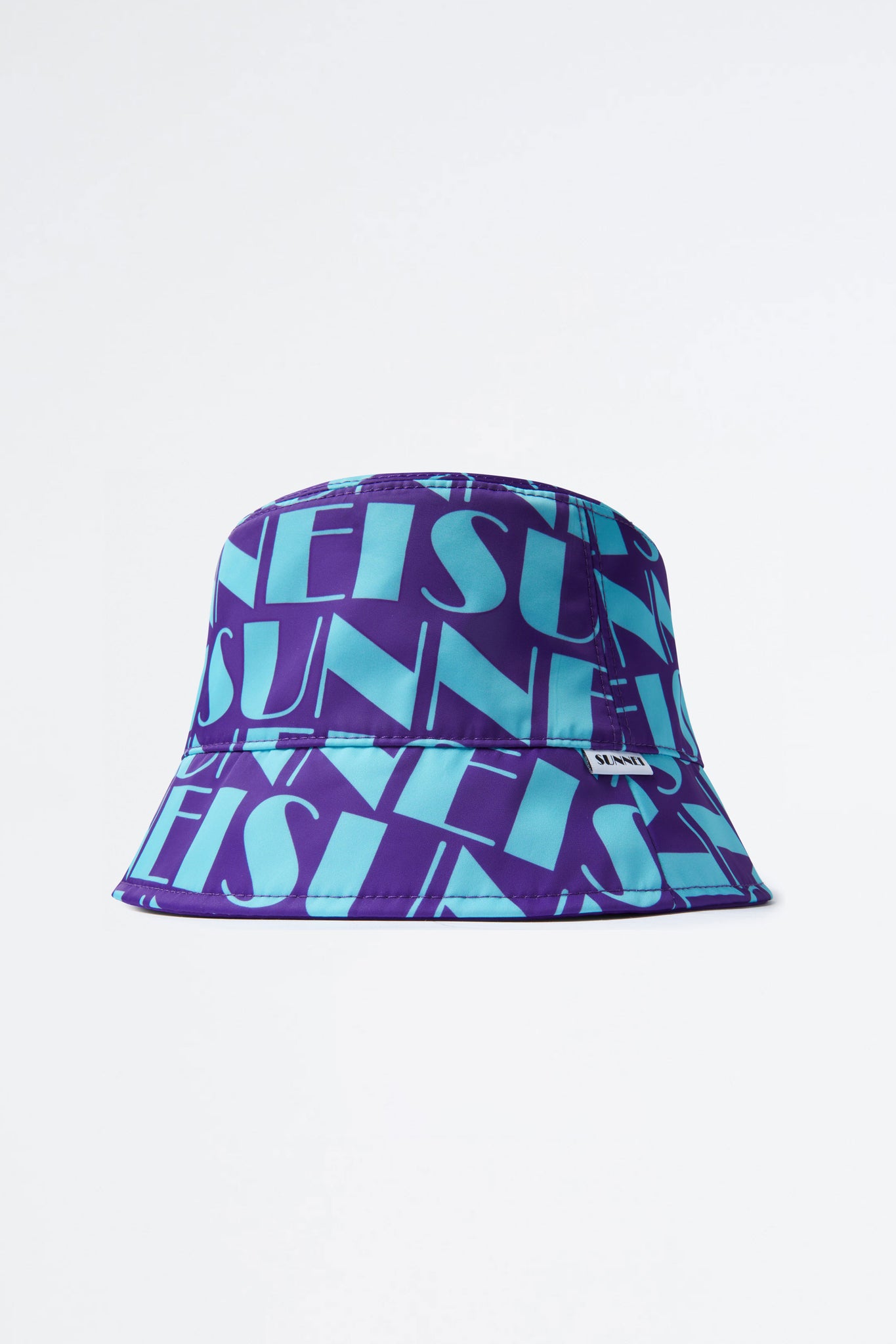 REVERSIBLE AZURE & PURPLE LOGO BUCKET HAT
