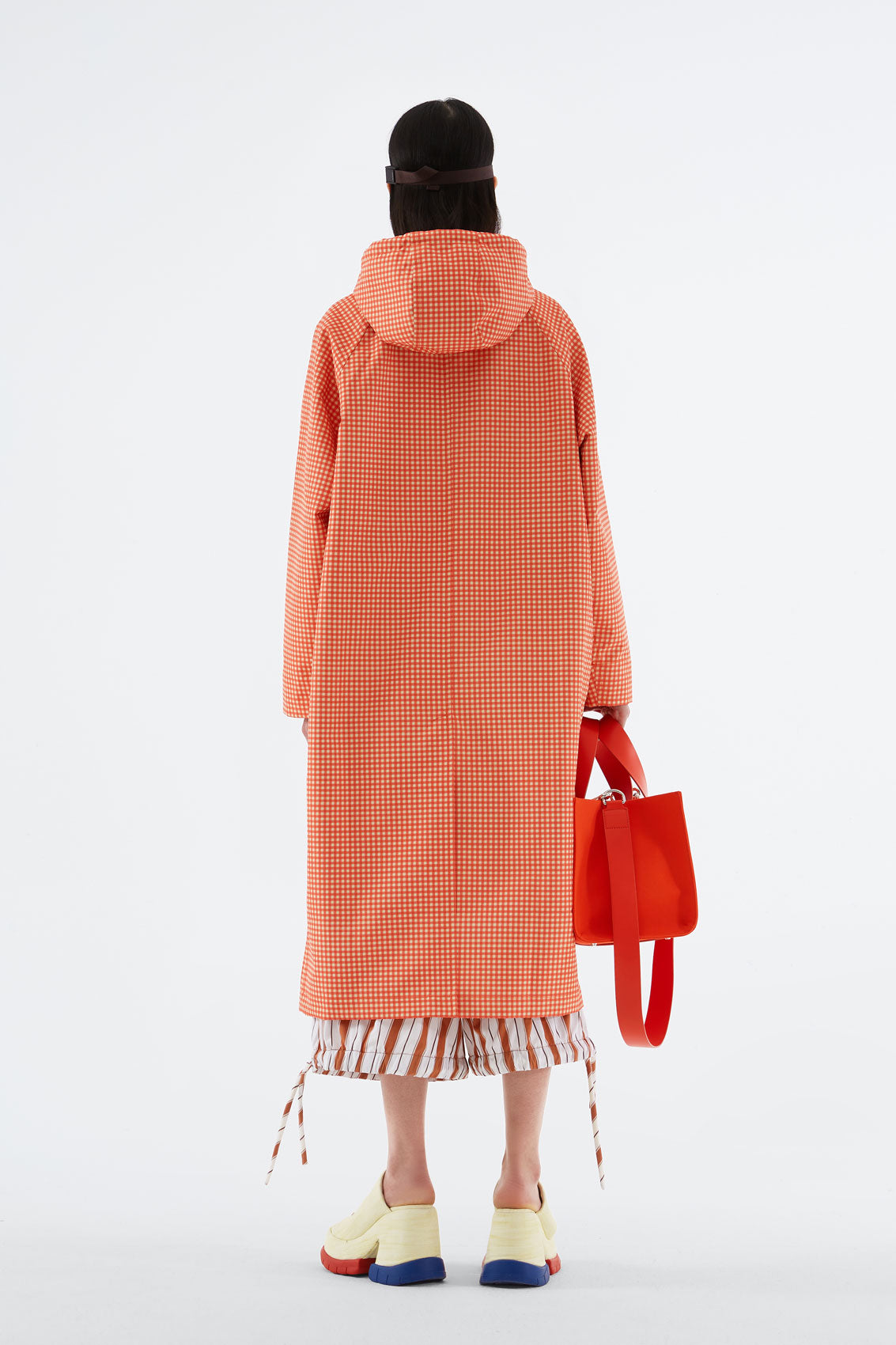 RED CHECK LONG EASY JACKET